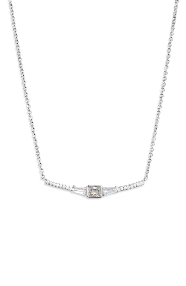 Women's Nadri Baguette Bar Necklace