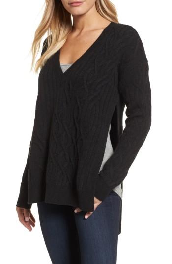 Women's Kenneth Cole New York Irregular Cable Knit Sweater - Black