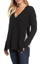 Women's Kenneth Cole New York Irregular Cable Knit Sweater - Black