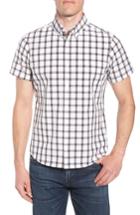 Men's Mizzen+main Alder Trim Fit Plaid Performance Sport Shirt - White