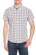 Men's Mizzen+main Alder Trim Fit Plaid Performance Sport Shirt - White