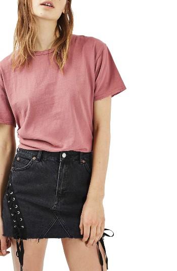Women's Topshop Distressed Edge Tee Us (fits Like 0-2) - Pink