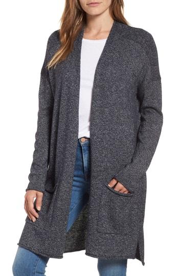 Women's Caslon Long Marled Cardigan - Blue