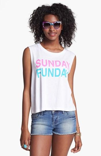Project Social T 'sunday Funday' Muscle Tank (juniors) White