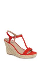 Women's Charles By Charles David Lili T-strap Wedge Sandal .5 M - Red