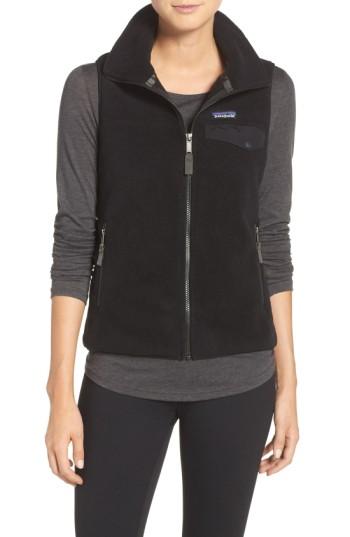 Women's Patagonia 'snap-t' Fleece Vest - Black