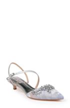 Women's Badgley Mischka Crystal Embellished Quarter Strap Pump M - Metallic