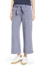 Women's Caslon Wide Leg Crop Linen Pants - Blue
