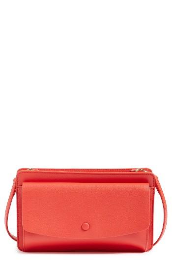Halogen Convertible Leather Crossbody Bag - Red