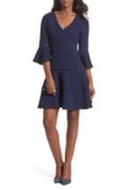Women's Eliza J Lace Inset Fit & Flare Dress (similar To 14w) - Blue