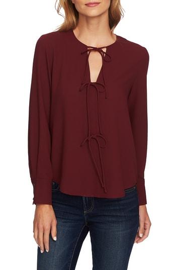 Women's 1.state Center Tie Blouse, Size - Red
