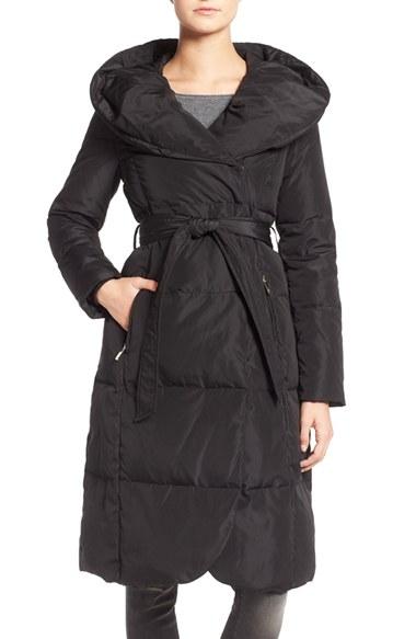 Women's Eliza J Belted Down Coat With Hood
