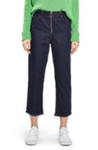 Women's Topshop Boutique Ring Zip Crop Jeans Us (fits Like 14) X - Blue