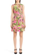 Women's Dolce & Gabbana Fig Print Brocade A-line Dress Us / 38 It - Pink