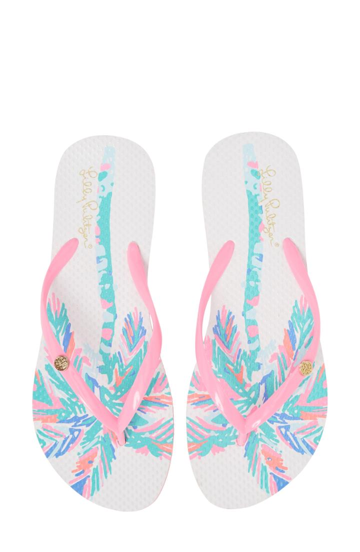 Women's Lilly Pulitzer Print Flip Flop /8 M - Pink