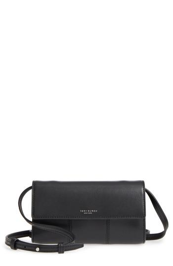 Tory Burch Block-t Leather Crossbody Bag - Black