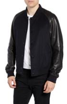 Men's Boss Mavcon Wool & Leather Fit Jacket, Size 38r - Blue