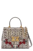 Gucci Iside Genuine Snakeskin Top Handle Satchel - Brown