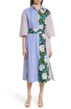 Women's Diane Von Furstenberg Mixed Print Cotton Shirtdress - White
