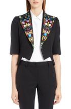 Women's Dolce & Gabbana Crystal Embellished Wool Blend Jacket