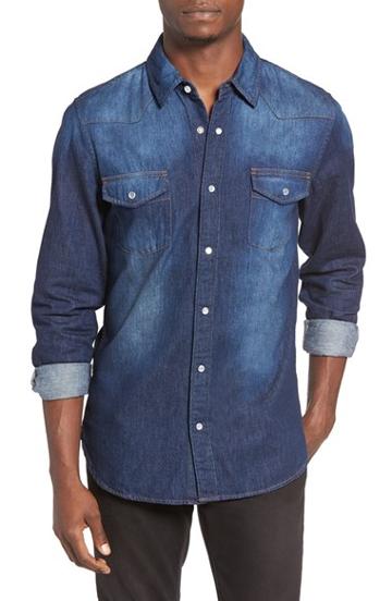Men's Frame Trim Fit Denim Western Shirt