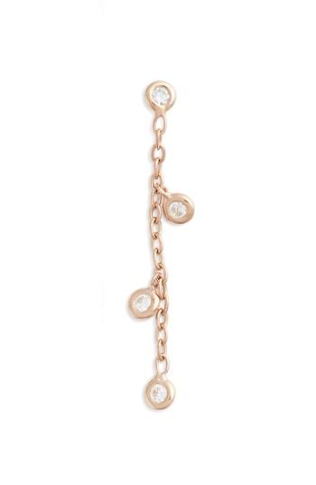 Women's Kismet By Milka Four-diamond Chain Drop Single Earring