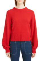 Women's Chloe Iconic Balloon Sleeve Cashmere Sweater - Red