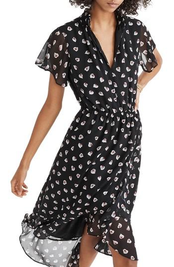 Women's Madewell Amaryllis Ruffle Hem Midi Dress - Black