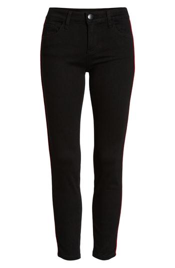 Women's Prosperity Denim Side Stripe Ankle Skinny Jeans - Black