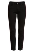 Women's Prosperity Denim Side Stripe Ankle Skinny Jeans - Black
