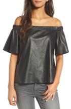 Women's Bailey 44 Off The Shoulder Faux Leather Top - Black
