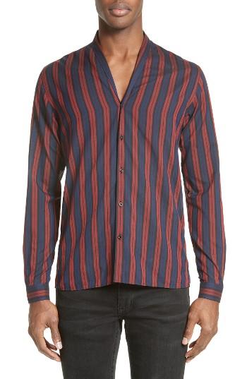 Men's The Kooples Shades Of Red Stripe Sport Shirt