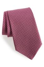 Men's Salvatore Ferragamo Energia Omega Print Silk Tie, Size - Burgundy