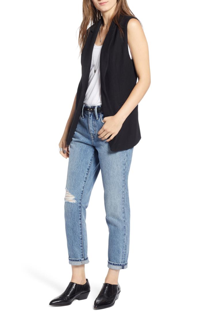 Women's Treasure & Bond Menswear Vest - Black