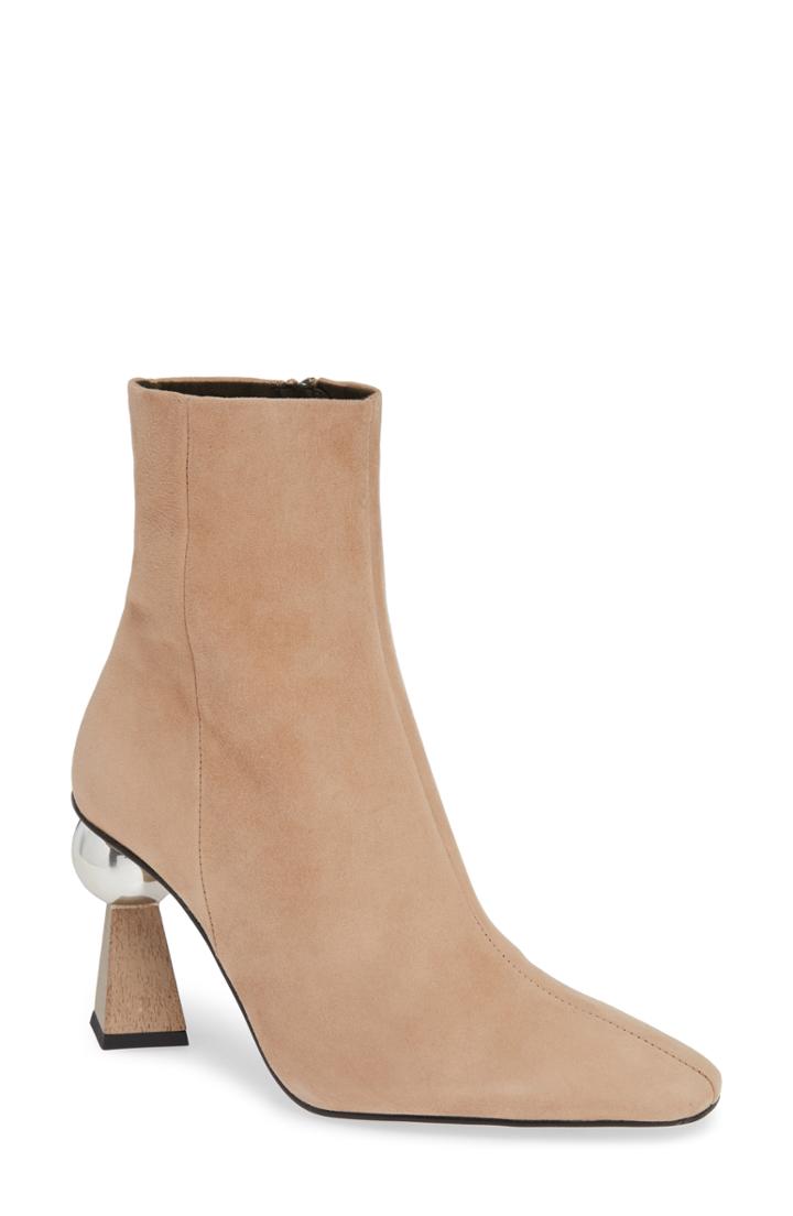 Women's Topshop Hexagon Statement Heel Bootie .5us / 40eu M - Beige