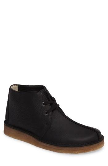 Men's Clarks Desert Trek Leather Boot .5 M - Black