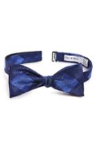 Men's Calibrate Plaid Silk Bow Tie, Size - Blue