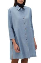 Women's Lafayette 148 New York Kyrie Artisan Chambray Boyfriend Shirt - Blue