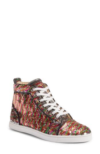 Women's Christian Louboutin Bip Bip High Top Sneaker .5us / 36.5eu - Metallic