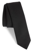 Men's Eleventy Marled Wool Skinny Tie, Size - Black