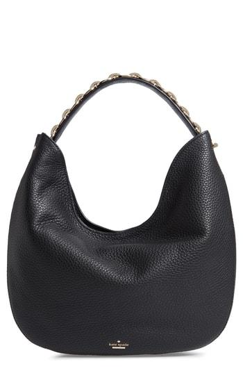 Kate Spade New York Murray Street Heather Pebbled Leather Hobo Bag - Black