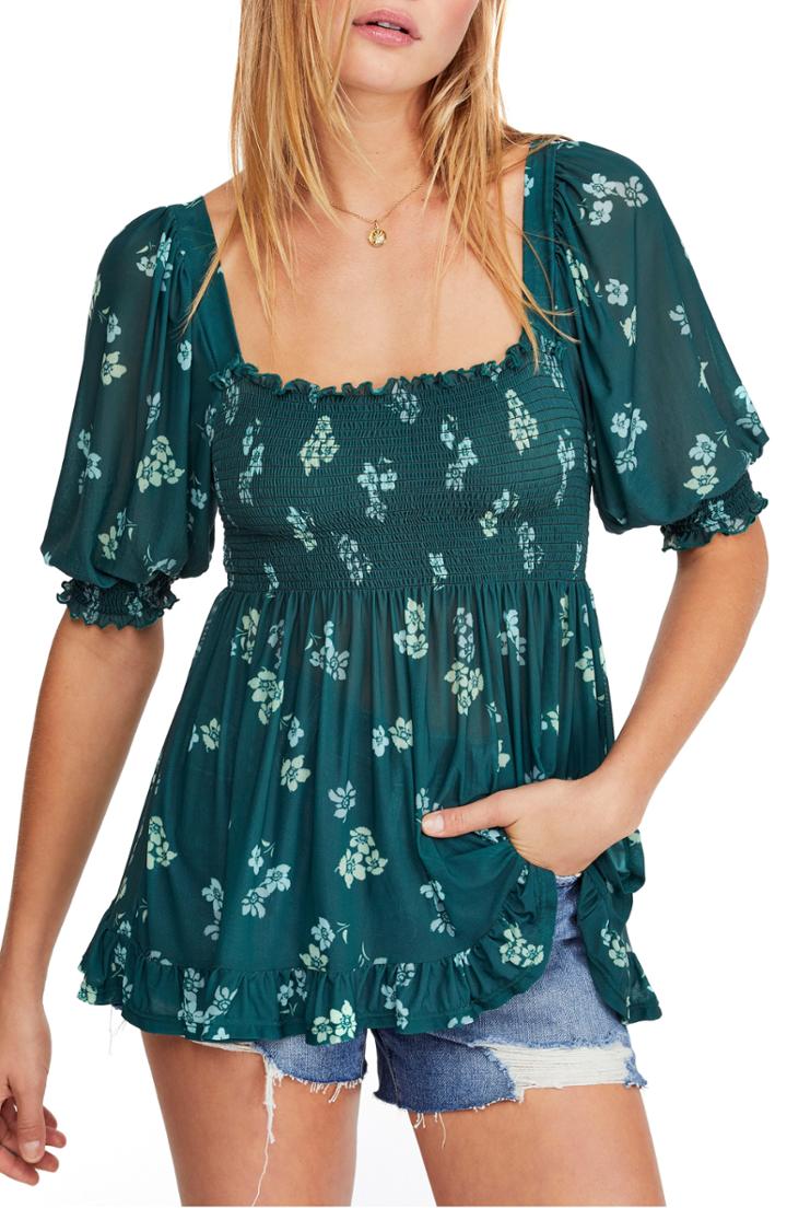 Women's Free People Delta Dawn Top - Blue/green