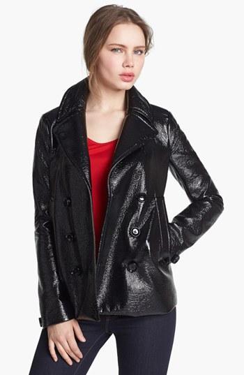 Vince Camuto Faux Leather Peacoat