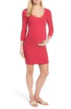 Women's Tees By Tina Crinkle Maternity Sheath Dress, Size - Pink