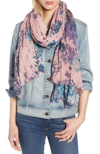 Women's Treasure & Bond Print Crinkle Wrap, Size - Pink