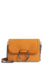 Topshop Remy Trophy Faux Leather Crossbody Bag - Yellow
