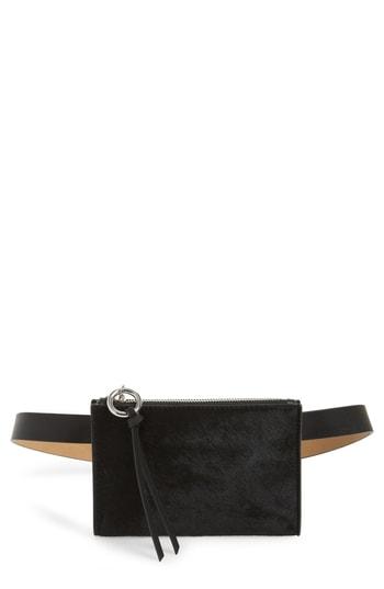 Rebecca Minkoff Ava Genuine Calf Hair Belt Bag - Black