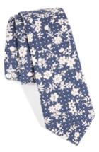 Men's Nordstrom Men's Shop Floral Cotton Tie, Size - Blue