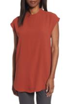 Women's Eileen Fisher Silk Tunic, Size - Red