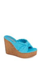 Women's Callisto Shore Platform Wedge Slide Sandal M - Blue/green